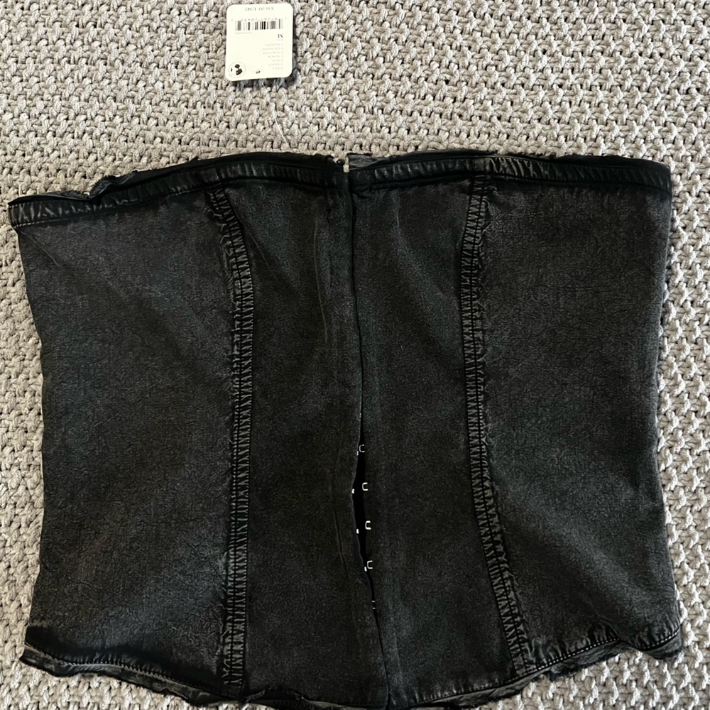 Black Denim Corset Top